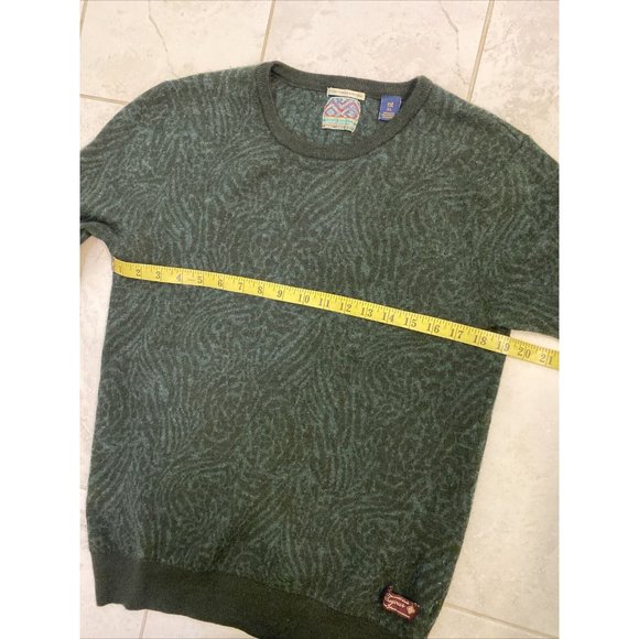 SCOTCH & SODA 100% Merino Wool Sweater XL L Dark Green Geometric Pattern - Picture 12 of 16